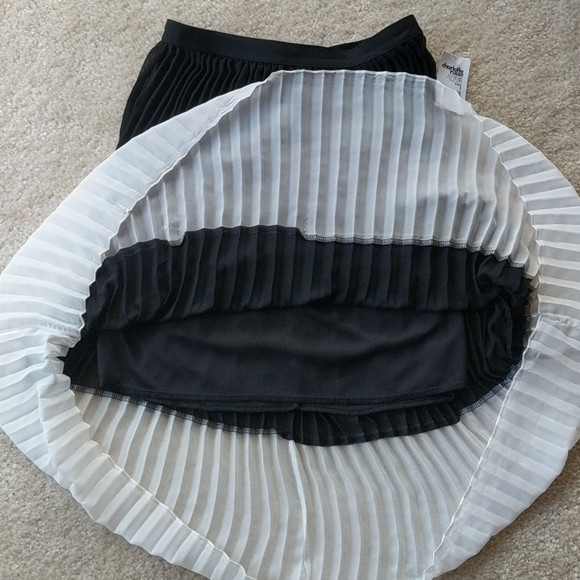 Charlotte Russe Black & White Pleated Skirt - Picture 3 of 4